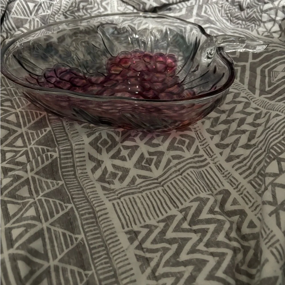 Elegant Purple Glass Serving Dish